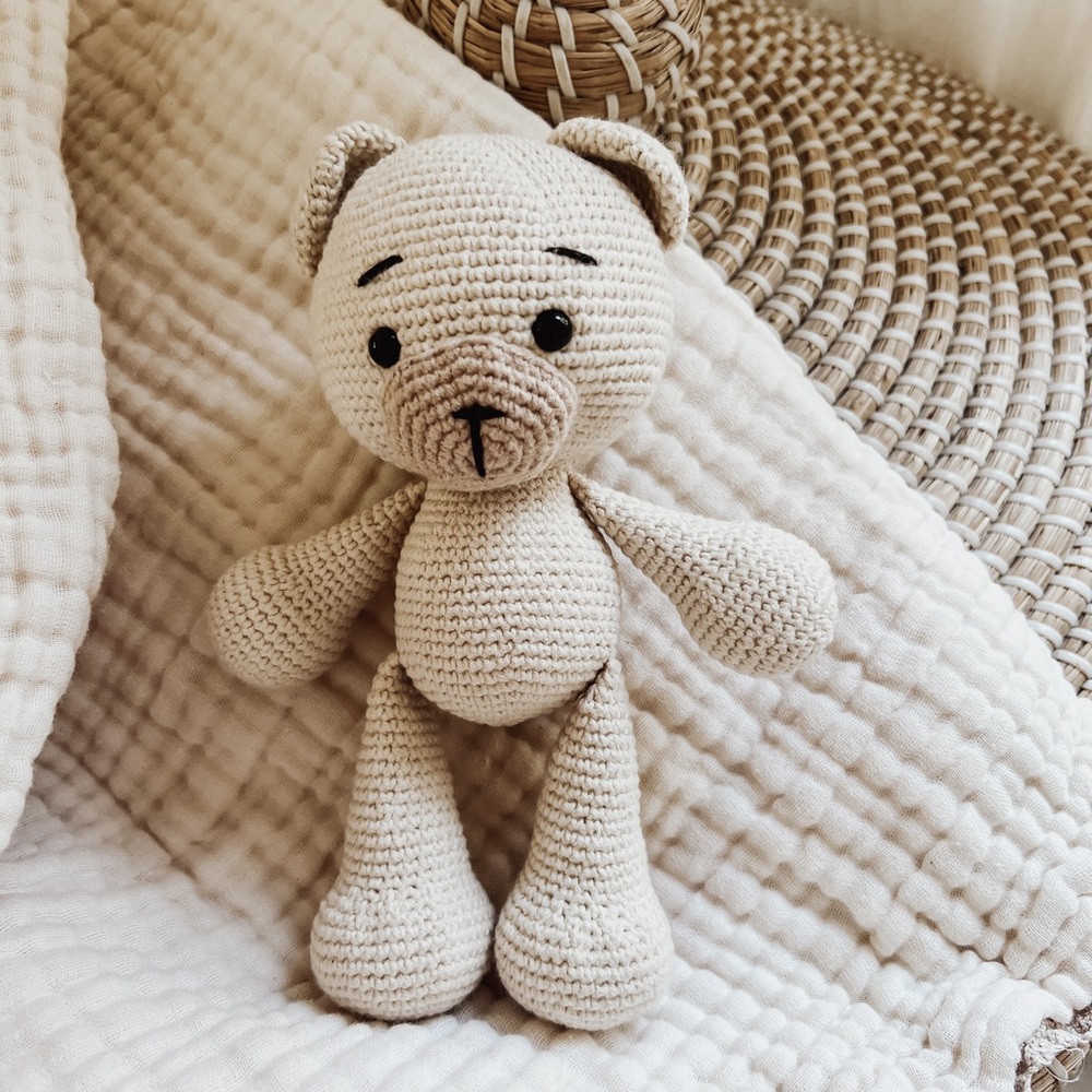 Teddy bear hand made knitted